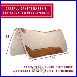 Best Weaver Equine 33 x 32 Contoured Wool Blend Felt Horse Saddle Pad, Shock