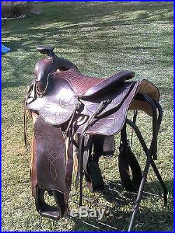 Big 15 Vintage Heavy Western Roping Horse Saddle