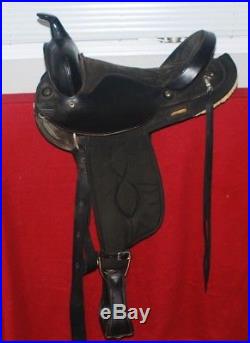 Big Horn 101 Black Condura Synthetic Western Trail Saddle Suede 15 Seat