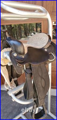 Big Horn 16 in Pleasure/Trail Western Horse Saddle, Black Leather 16in