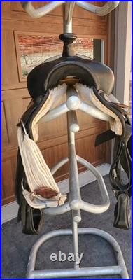 Big Horn 16 in Pleasure/Trail Western Horse Saddle, Black Leather 16in