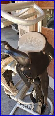 Big Horn 16 in Pleasure/Trail Western Horse Saddle, Black Leather 16in