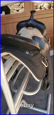 Big Horn 16 in Pleasure/Trail Western Horse Saddle, Black Leather 16in