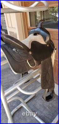 Big Horn 16 in Pleasure/Trail Western Horse Saddle, Black Leather 16in