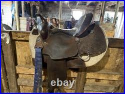 Billy Cook Brown Leather barrel Saddle 14 in