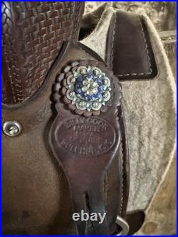 Billy Cook Brown Leather barrel Saddle 14 in