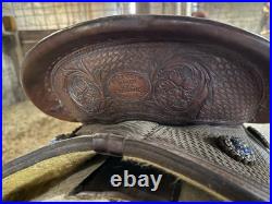Billy Cook Brown Leather barrel Saddle 14 in