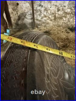 Billy Cook Brown Leather barrel Saddle 14 in
