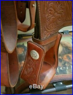 Billy Cook Maker 16 FQHB Western Horse Silver Show Saddle Tooled Leather Nice