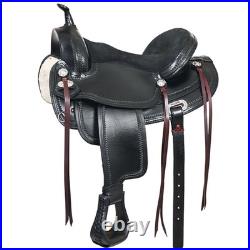 Black 16 In. HILASON Western Horse Treeless Trail Pleasure American Leather