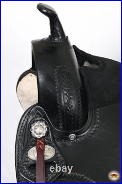 Black 16 In. HILASON Western Horse Treeless Trail Pleasure American Leather