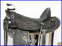 Black 17 In HILASON Western Horse Wade Saddle American Leather Ranch Roping