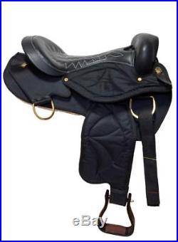 Black 17 No horn Western Pleasure Trail Ranch Gaited Horse Saddle 1/2synthetic