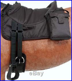 Black/ Brown Adult English Western Bareback Saddle Pad withstirrups Horse TOUGH 1