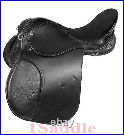 Black Close Contact English Horse Leather Saddle 16 17 18