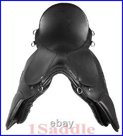 Black Close Contact English Horse Leather Saddle 16 17 18