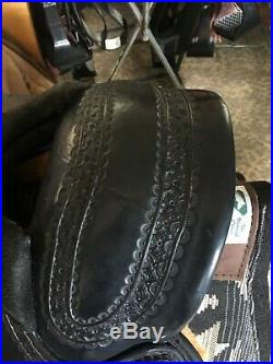 Black Custom Endurance Saddle. Tooled, Beautiful, High Quality