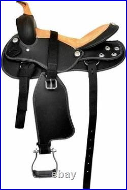 Black/Orange Western Barrel Racing Equestrian Trail Horse Synthetic Saddle