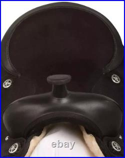 Black Synthetic Western Adult Barrel Racing Horse Tack Saddle 15 Size