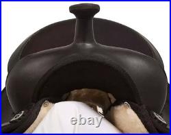 Black Synthetic Western Adult Barrel Racing Horse Tack Saddle 15 Size
