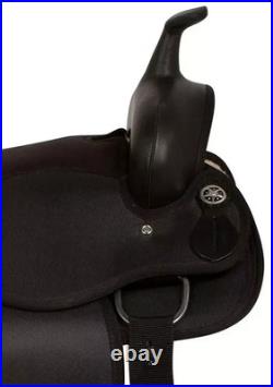 Black Synthetic Western Adult Barrel Racing Horse Tack Saddle 15 Size