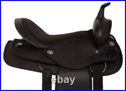 Black Synthetic Western Adult Barrel Racing Horse Tack Saddle 15 Size