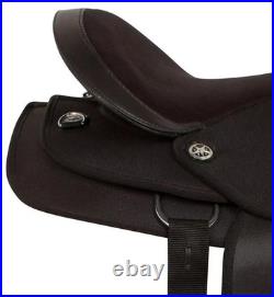 Black Synthetic Western Adult Barrel Racing Horse Tack Saddle 15 Size