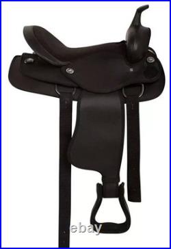 Black Synthetic Western Adult Barrel Racing Horse Tack Saddle 15 Size