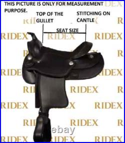 Black Synthetic Western Saddle Barrel Racing Horse Tack Saddle Size 15