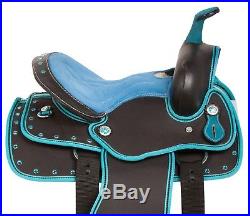 Blue 10 12 13 Western Youth Kids Pony Saddle Tack Set Pleasure Trail Horse New