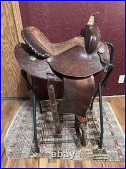 Blue Ridge 14 Pleasure/Trail Saddle, Brown Leather, Traditional Design, 9010