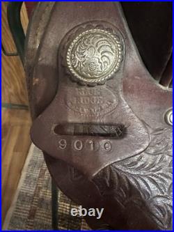 Blue Ridge 14 Pleasure/Trail Saddle, Brown Leather, Traditional Design, 9010