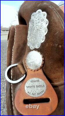 Bob Marshall Sports Saddle Silver Conchos Pommel Plates Horn Cap