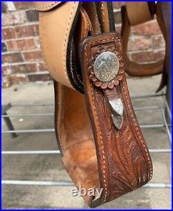 Bobs Western Show Saddle 16in seat with Silver, includes orig & youth fenders