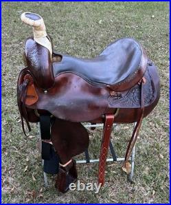 Bona Allen 16 Seat Western Roping Ranch Saddle Tool Leather Pleasure Trail USA