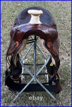 Bona Allen 16 Seat Western Roping Ranch Saddle Tool Leather Pleasure Trail USA