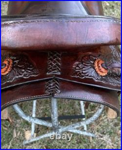 Bona Allen 16 Seat Western Roping Ranch Saddle Tool Leather Pleasure Trail USA