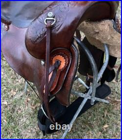 Bona Allen 16 Seat Western Roping Ranch Saddle Tool Leather Pleasure Trail USA
