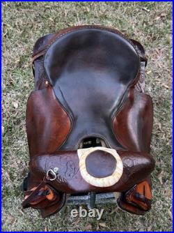 Bona Allen 16 Seat Western Roping Ranch Saddle Tool Leather Pleasure Trail USA