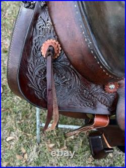 Bona Allen 16 Seat Western Roping Ranch Saddle Tool Leather Pleasure Trail USA