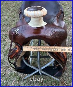 Bona Allen 16 Seat Western Roping Ranch Saddle Tool Leather Pleasure Trail USA