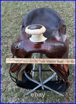 Bona Allen 16 Seat Western Roping Ranch Saddle Tool Leather Pleasure Trail USA
