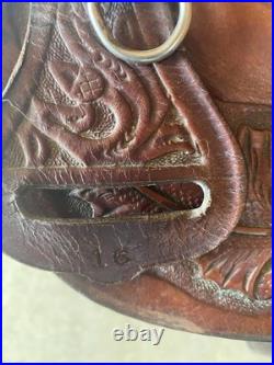 Brahma Tex Tan Leather Western Saddle. 16 Inch Suede Seat, Sturdy Pleasure Trail
