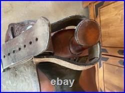Brahma Tex Tan Leather Western Saddle. 16 Inch Suede Seat, Sturdy Pleasure Trail