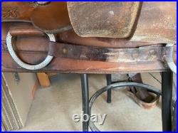 Brahma Tex Tan Leather Western Saddle. 16 Inch Suede Seat, Sturdy Pleasure Trail