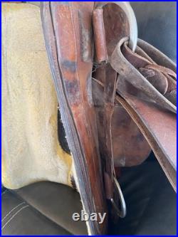 Brahma Tex Tan Leather Western Saddle. 16 Inch Suede Seat, Sturdy Pleasure Trail
