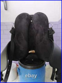 Branded Synthetic Half breed saddle With horn Black 16 All sizes