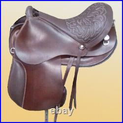 Brazilian leather saddle 17- on Eco leather buffalo on color brown