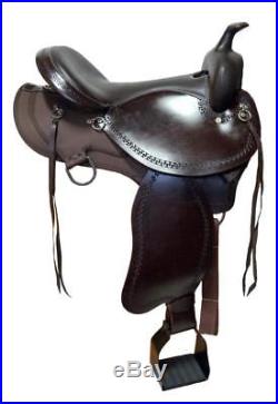 Brown 16 Western Pleasure Trail Ranch Gaited Horse Saddle Endurance 1/2Synthetic