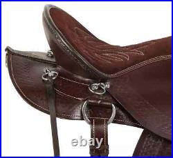 Brown Gaited Western Pleasure Trail Endurance Leather Tack Saddle Set For Horses